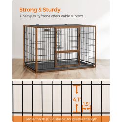 Feandrea Heavy-Duty Dog Crate with Metal Frame