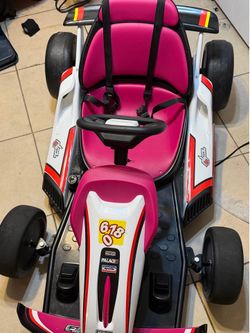 12V Electric Ride-On Go Kart – Pink & White – Excellent Condition