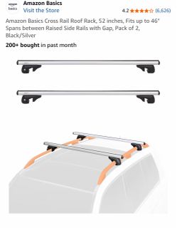 Amazon Basics Cross Rail Roof Rack 52-Inch Pack of 2