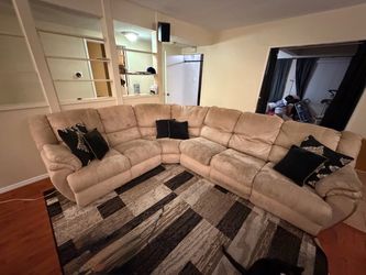Light beige sectional couch