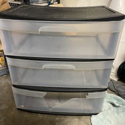 Plastic Three Drawer Dresser Storage