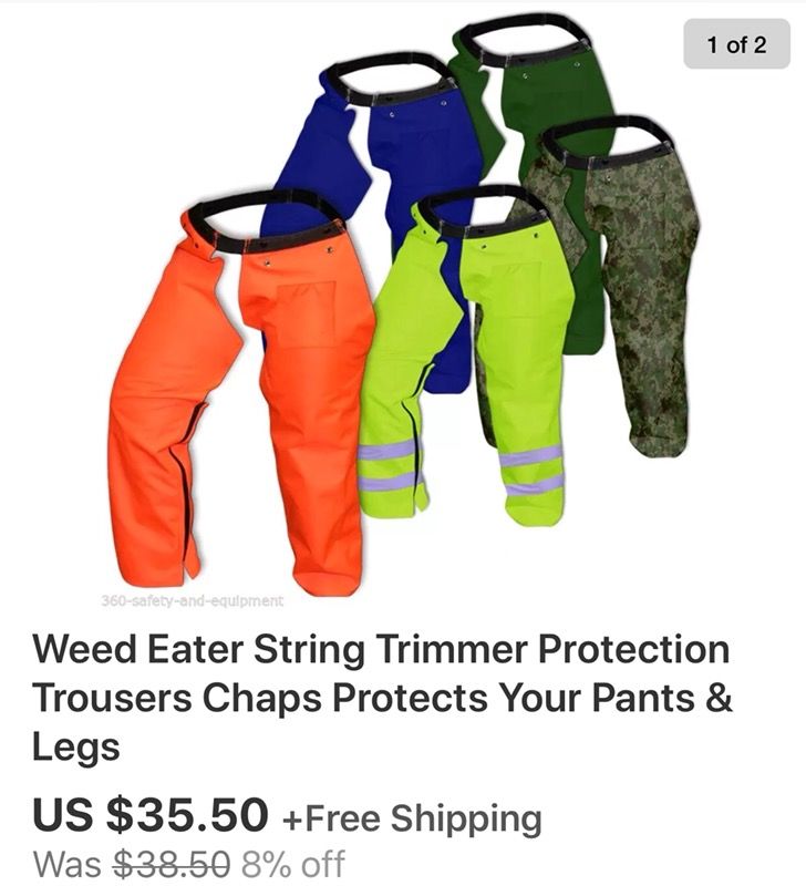 Weed Eater string Trimmer Protection Trouser Chaps Protects your Pants