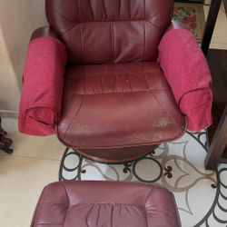 Leather Recliner Chair With Footrest 