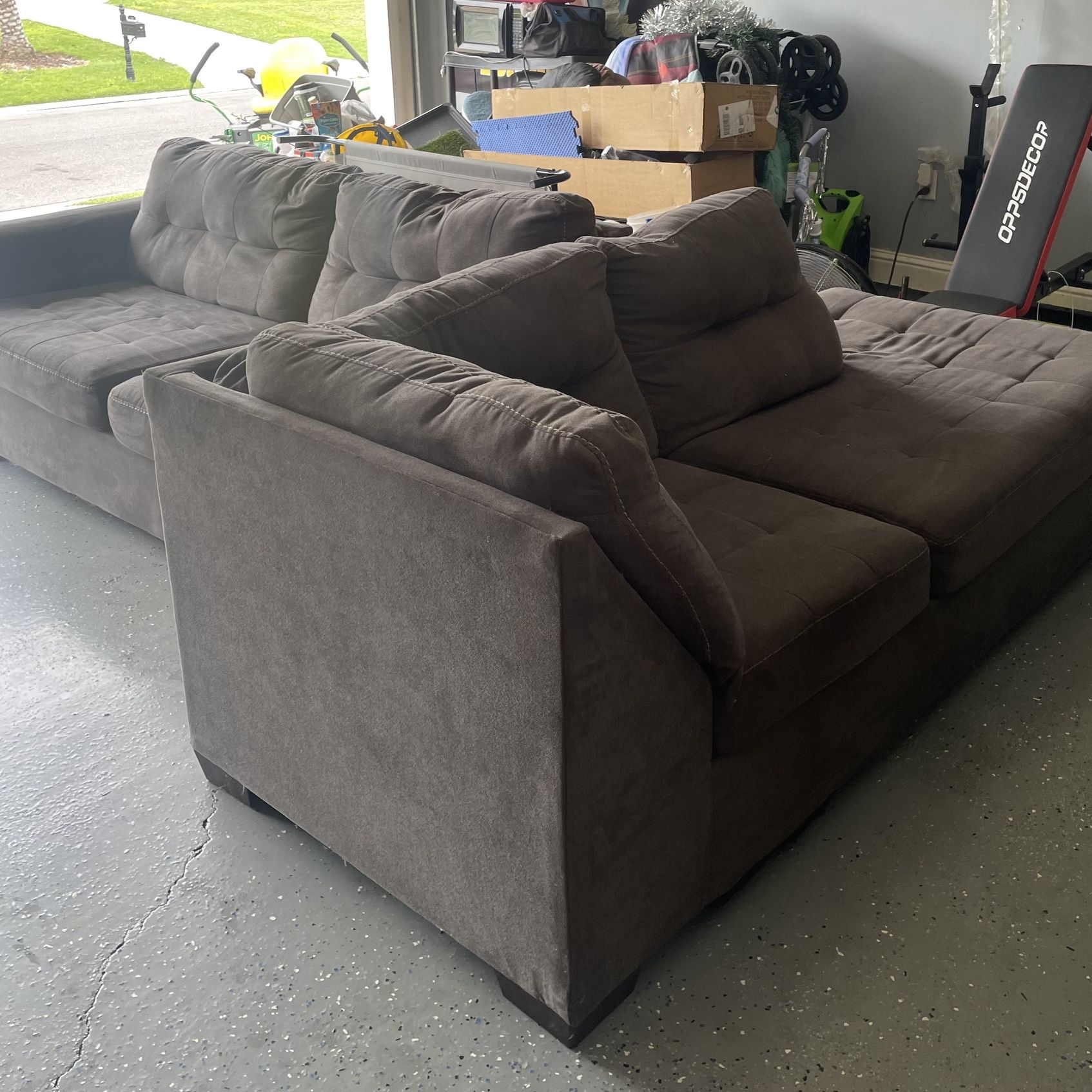 Charcoal Grey Sectional Couch For Sale