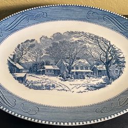 CURRlER & IVES OLD Inn Winter Platter 