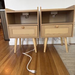 Rattan nightstand set