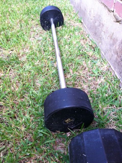 Rubber coated barbell weights