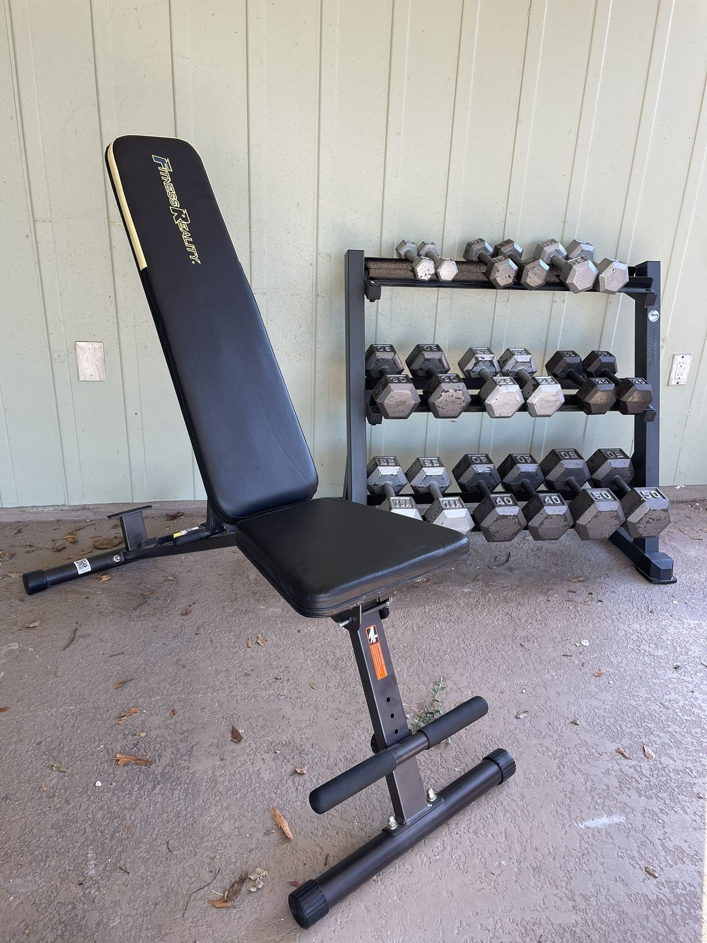 Cast Iron Weight Set With Adjustable Bench