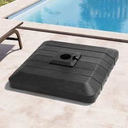4-Part Patio Cantilever Umbrella Base in Black HDPE Outdoor Weighted Umbrella Stand 350 lb. Water and Sand Filled