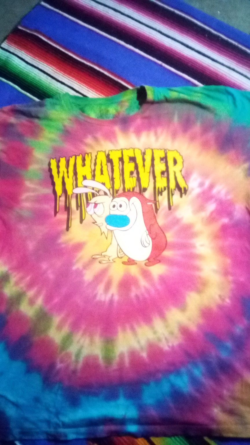 Ren and stimpy tie dye shirt whatever