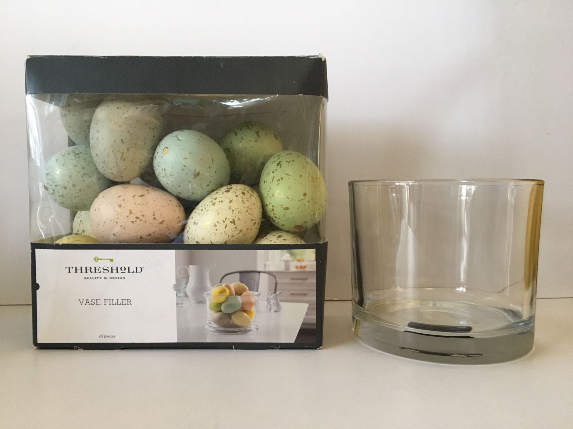 Threshold Vase Filler eggs + Threshold 5” Glass Vase