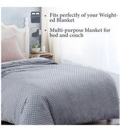 Duvet Cover for Weighted Blankets 48 x 72 Inches - Removable Weighted Blanket Cover - Soft Minky Dot, Gray