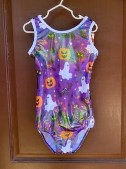 Halloween Gymnastics Leotards Sparkly Dance Outfit Purple Pumpkin 10
