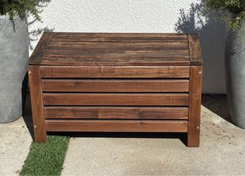 Ikea Applaro acacia wood garden / patio storage bench