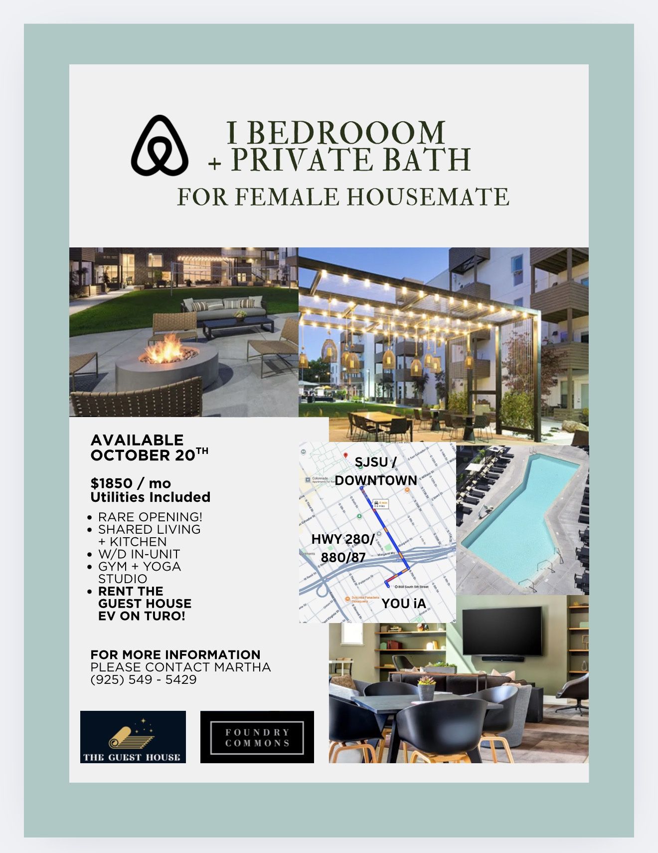 1 Bedroom 1 Bath Shared Near SJSU