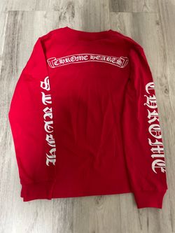 Chrome Hearts Horseshoe Logo Long Sleeve T-Shirt in Red/White.