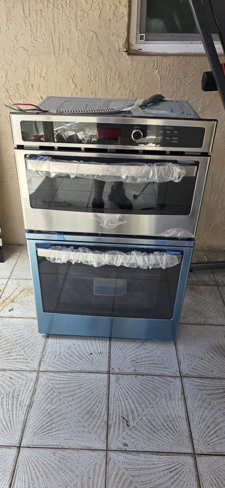 NEW GE 27 INCHES MICROWAVE OVEN COMBO BUILT IN STAINLESS STEEL