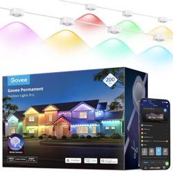 Govee Pro outdoor permanent lights, 200 feet with 120 RGBIC LED lights for daily and accent lighting, 75 scene modes for outdoor decoration, IP67 wate