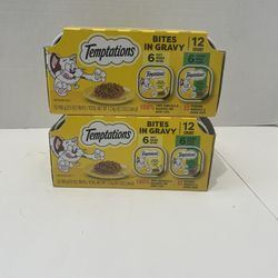 Temptations Pate in Gravy Flavor Variety Wet Cat Food, 3.5-oz tray, 2 cases of 12