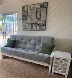Futon, solid wood with a premium mattress