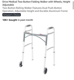 Drive Medical Folding Walker with Wheels