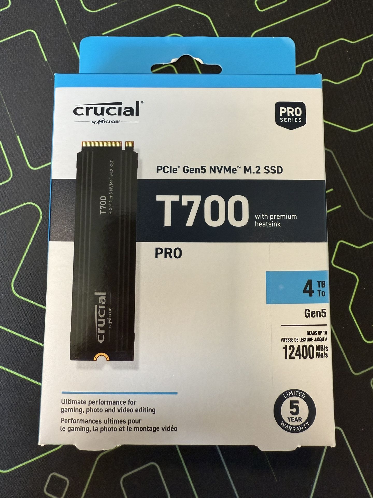 Crucial T700 Pro 4TB Gen5 NVMe SSD (with heatsink)