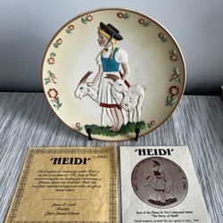Vintage 1981 Hamilton Collection "The Story of Heidi" 3D Relief Plate - #1 First