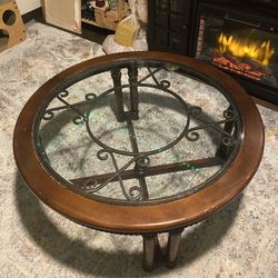 Wood & Glass Coffee Table