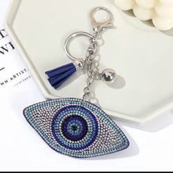 Classic Magic Turkey Blue Eye Keychain Pendant Luxury Jewelry Accessories with Metal Keyring for Women Bag and Car