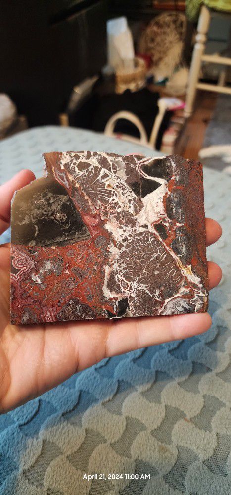 Mexican Lace Agate Crystal Slab 