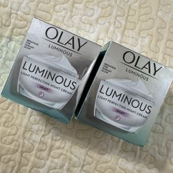2 Lot Olay Luminous Light Perfecting Night Cream 50 G . Exp 4/25 Please Note 