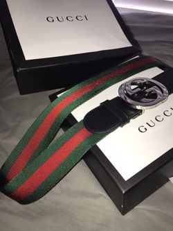 Gucci Green and Red stripe Belt