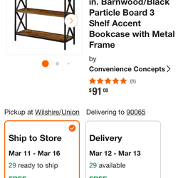 3 shelf bookcase $30