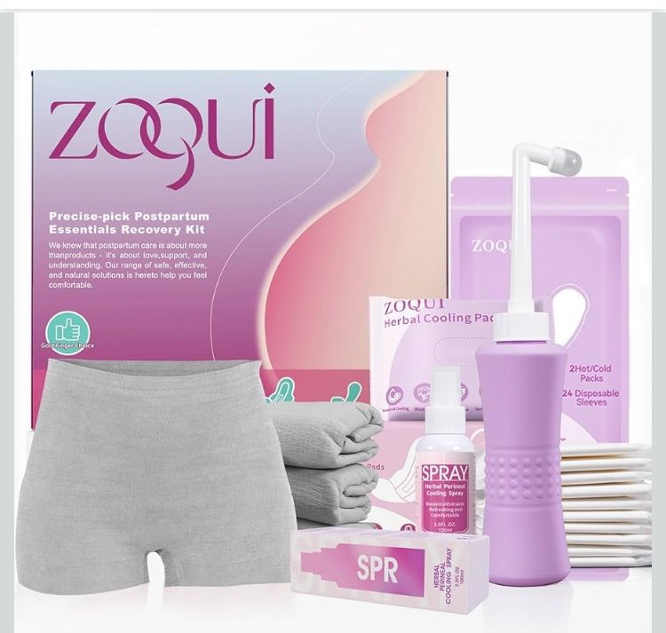 20 Pcs Mom Postpartum Essentials Recovery Kit, Labor Delivery Care Kit, Gifts for New Mom, Postpartum Pads, Peri Bottle, Cooling Spray, Perineal Sooth