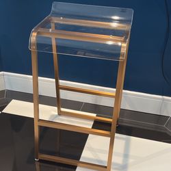 Clear Acrylic & Gold Modern Stool