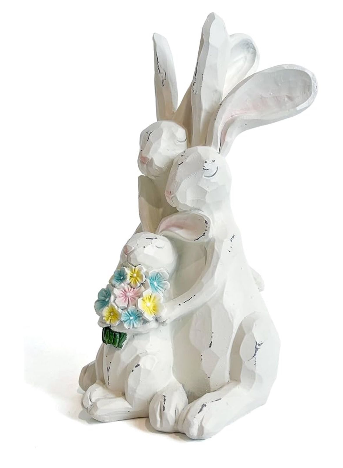 LIFFY Rabbit Figurines Home Decor | Unique White Bunny Family