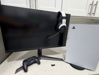 PS5 Digital + 27” LG Gaming Monitor + Razer Wireless Headset – Barely Used