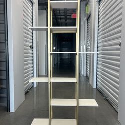6-Tier Shelf – Gold & White