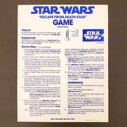 1977 Vintage STAR WARS Escape From Death Star Board Game INSTRUCTIONS Kenner

