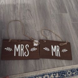 Mr. And Mrs. Wedding Chair Sign