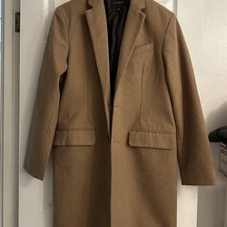 Banana Republic Men's Wool Top Coat Overcoat Camel Size Medium M
