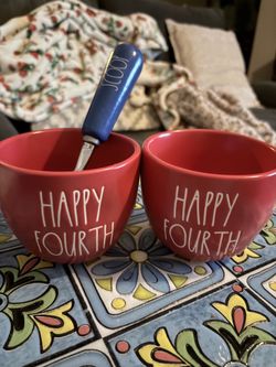 4 th July Rae Dunn ice cream bowels and scoop spoon