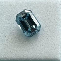 1 Carat Fancy Vivid Blue Lab Diamond – IGI Certified – Emerald Cut