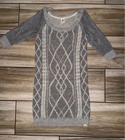 Roxy Gray Cable Knit Sweater Dress
