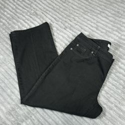 Chico's Platinum Denim Jeans Size 3 Regular Black Stretch Straight Leg Pockets