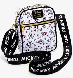 (NWT) Loungefly Disney Mickey Mouse & Friends Chibi Sketch Athletic Crossbody Bag