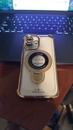 iPhone 16 Magnetic Clear Case with Ring Stand