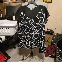 Sheer Abstract Blouse 