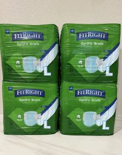 Brand new FitRight Adult Diapers, Ultra Heavy Absorbency, L (Waist Size 44in-56in), 80 Count