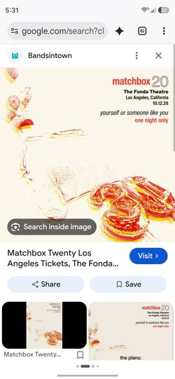1 tix for matchbox 20 at fonda tonight